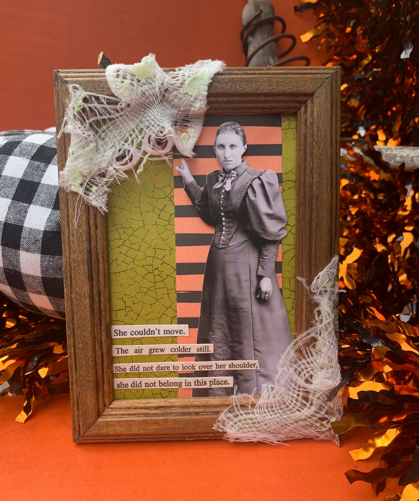 Beneath the Gauze Mixed Media Vignette Seasonal Decor