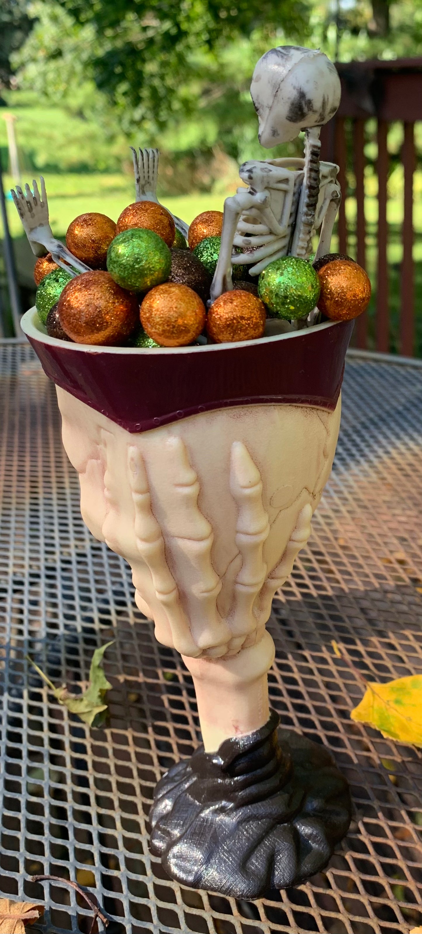 “Bubbly Bones” Decorated Skull Goblet