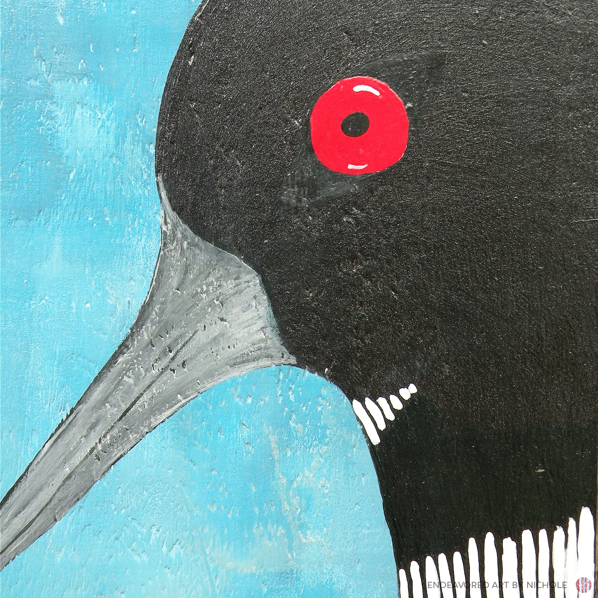 Hand Painted Loon on Upcycled Wood