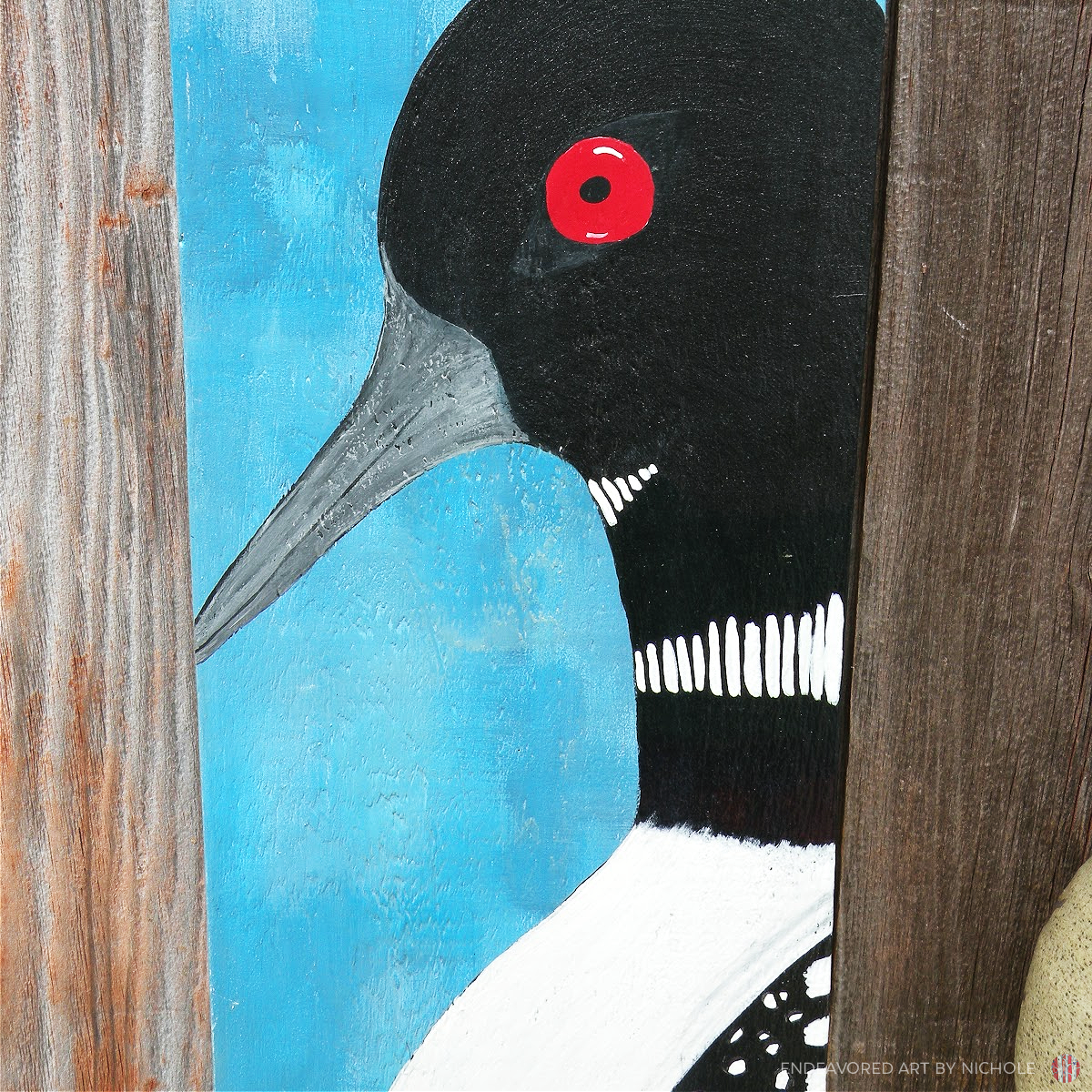 Hand Painted Loon on Upcycled Wood