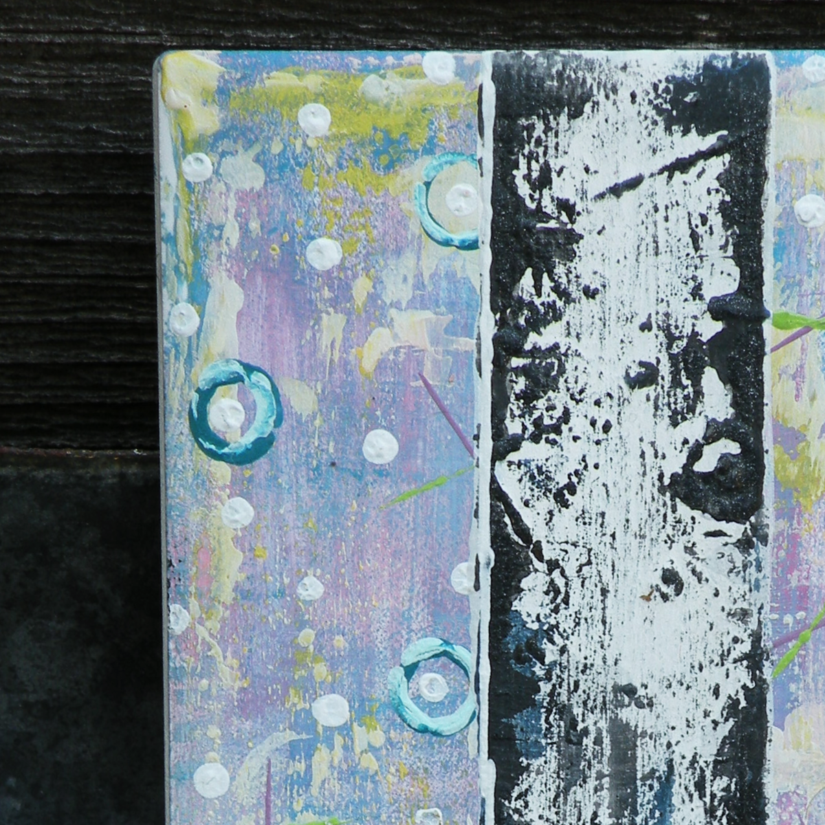 When Your Pink Purples - Original Painting on Upcycled Tile