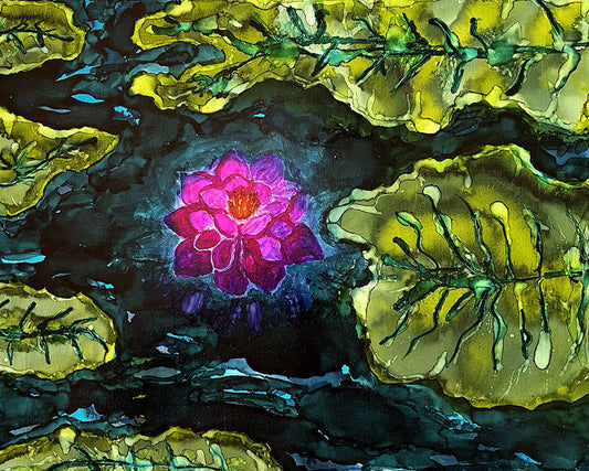 Enlightened Original Alcohol Ink Landscape Painting