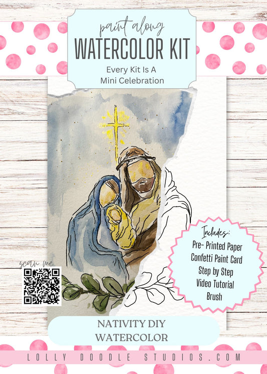Nativity DIY Watercolor Paint Along Kit & Tutorial