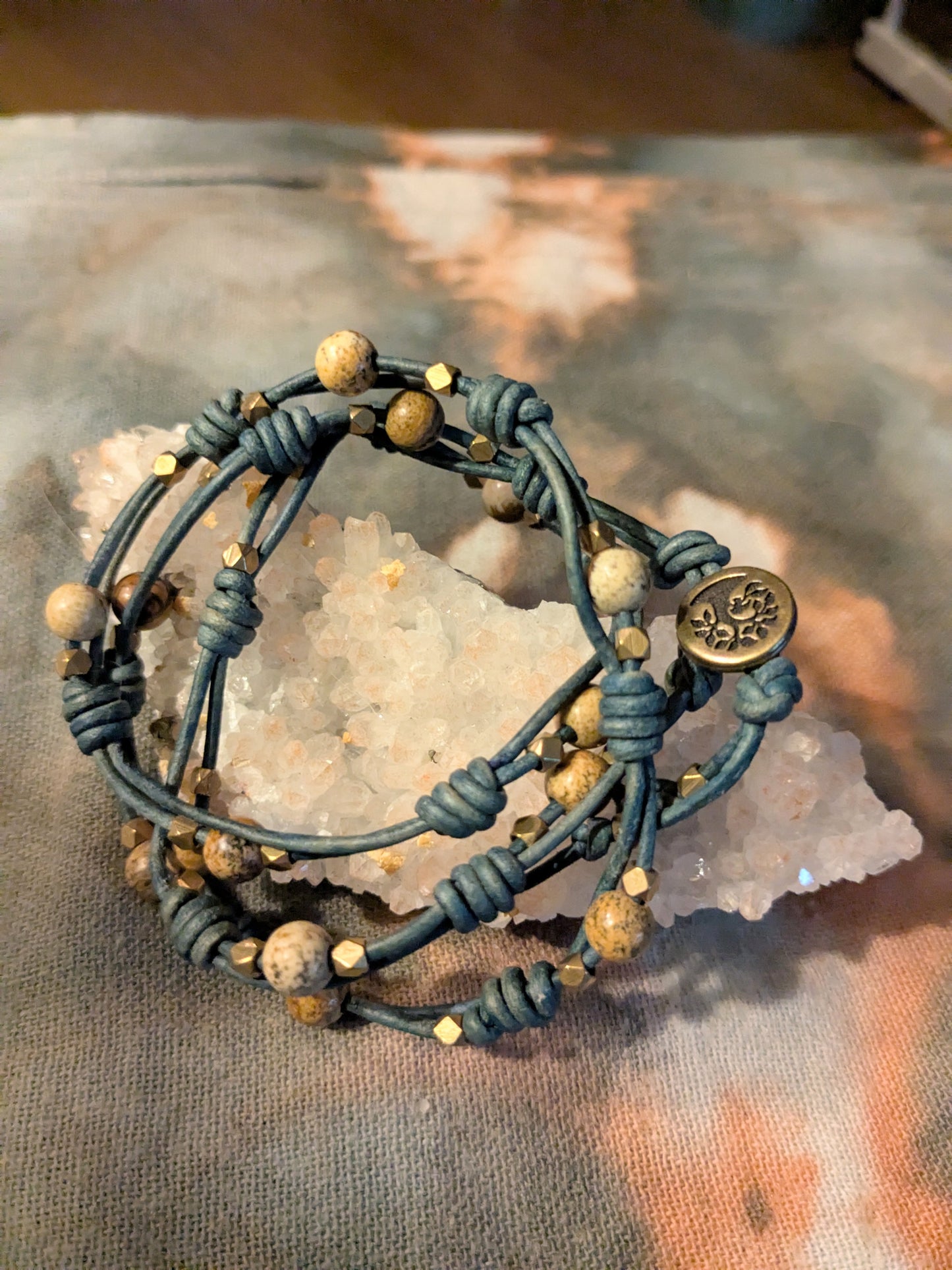 Triple Wrap Bracelet in Blue