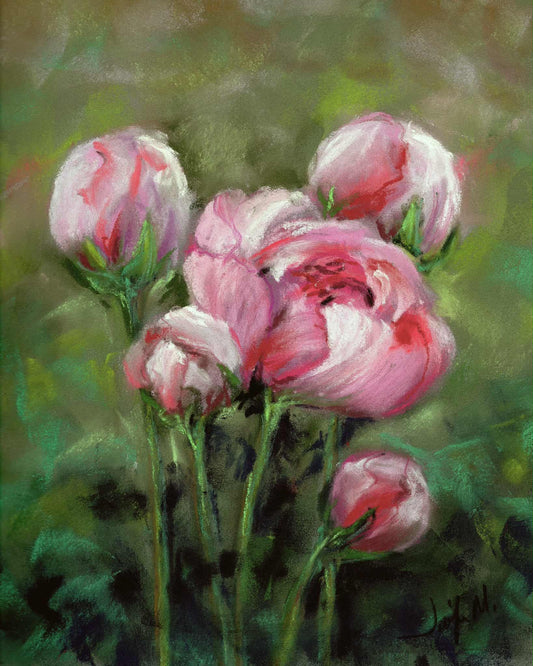 Whispers of the Meadow Original Floral Pastel Painting