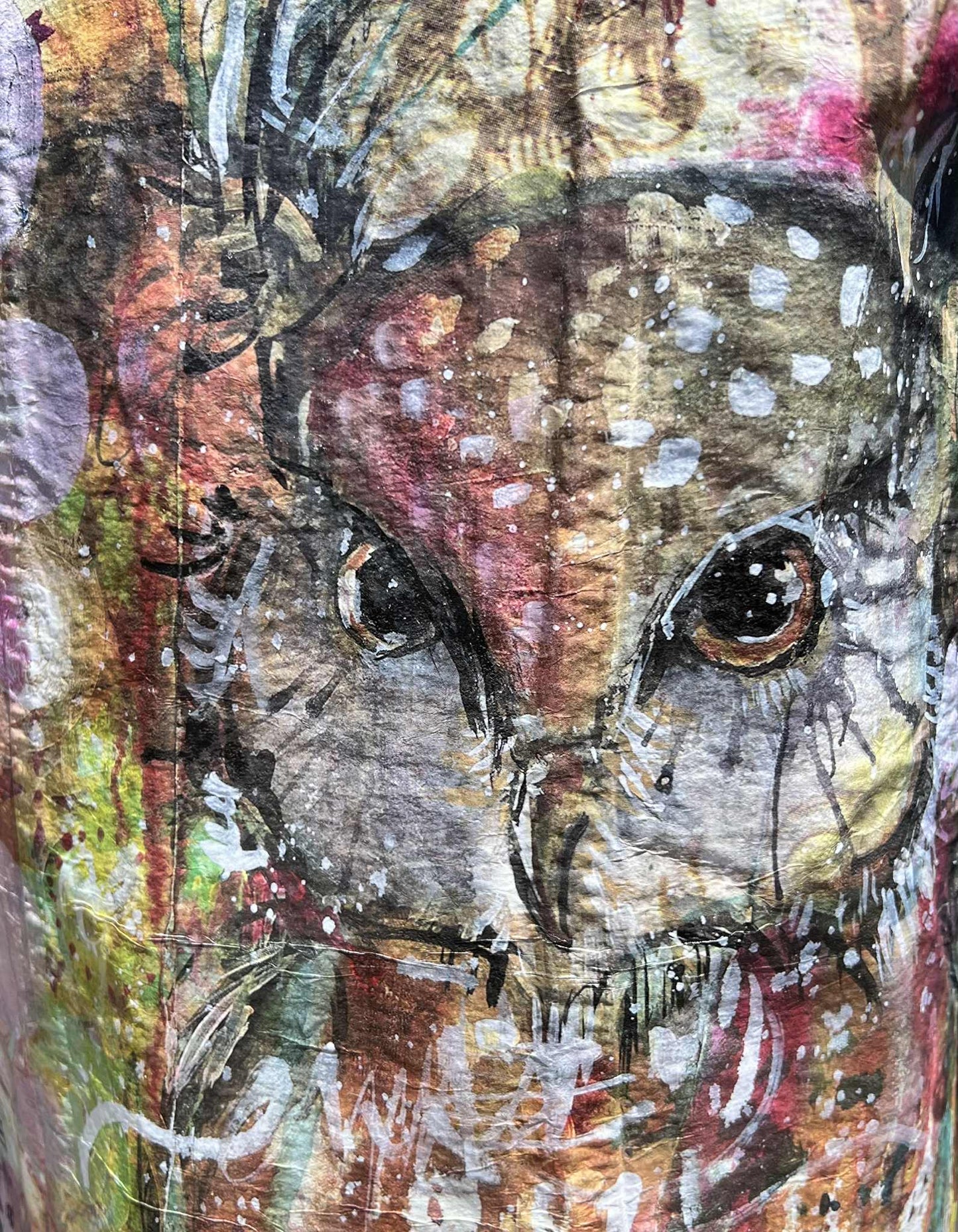 Springtime Owl One-of-a-Kind Upcycled Jean Jacket