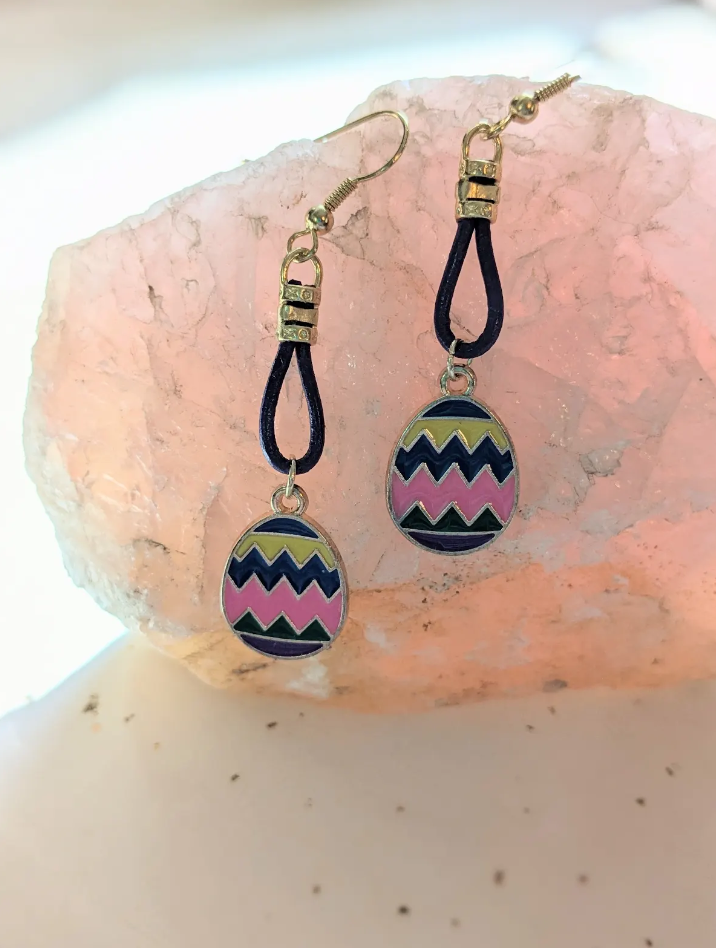Chevron Easter Egg Earrings