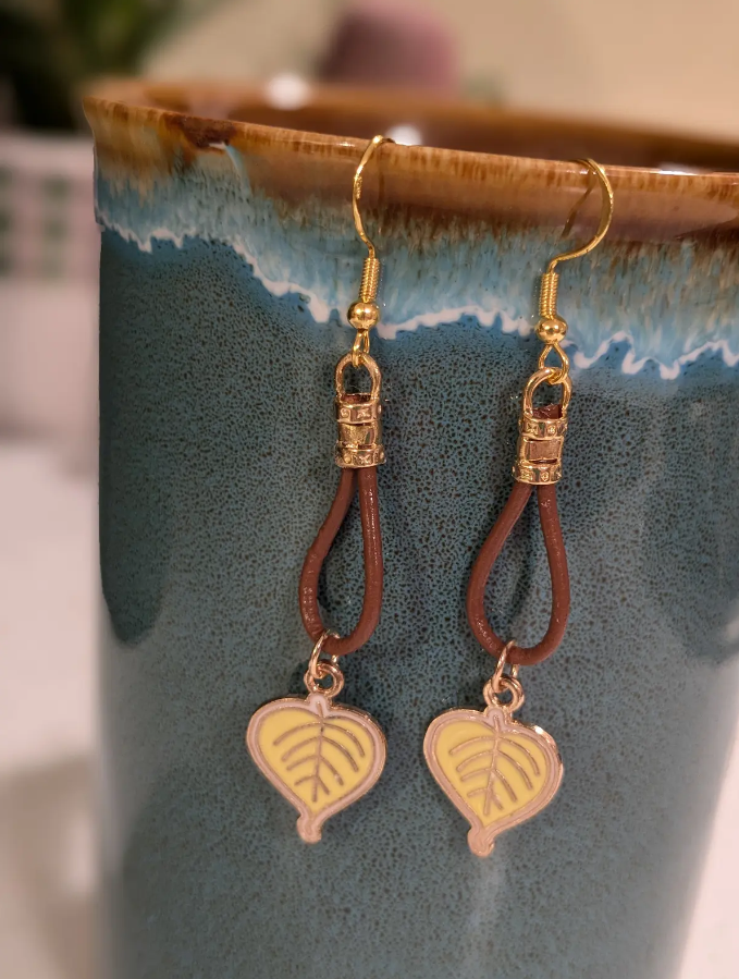 Yellow Aspen Leaf Earrings
