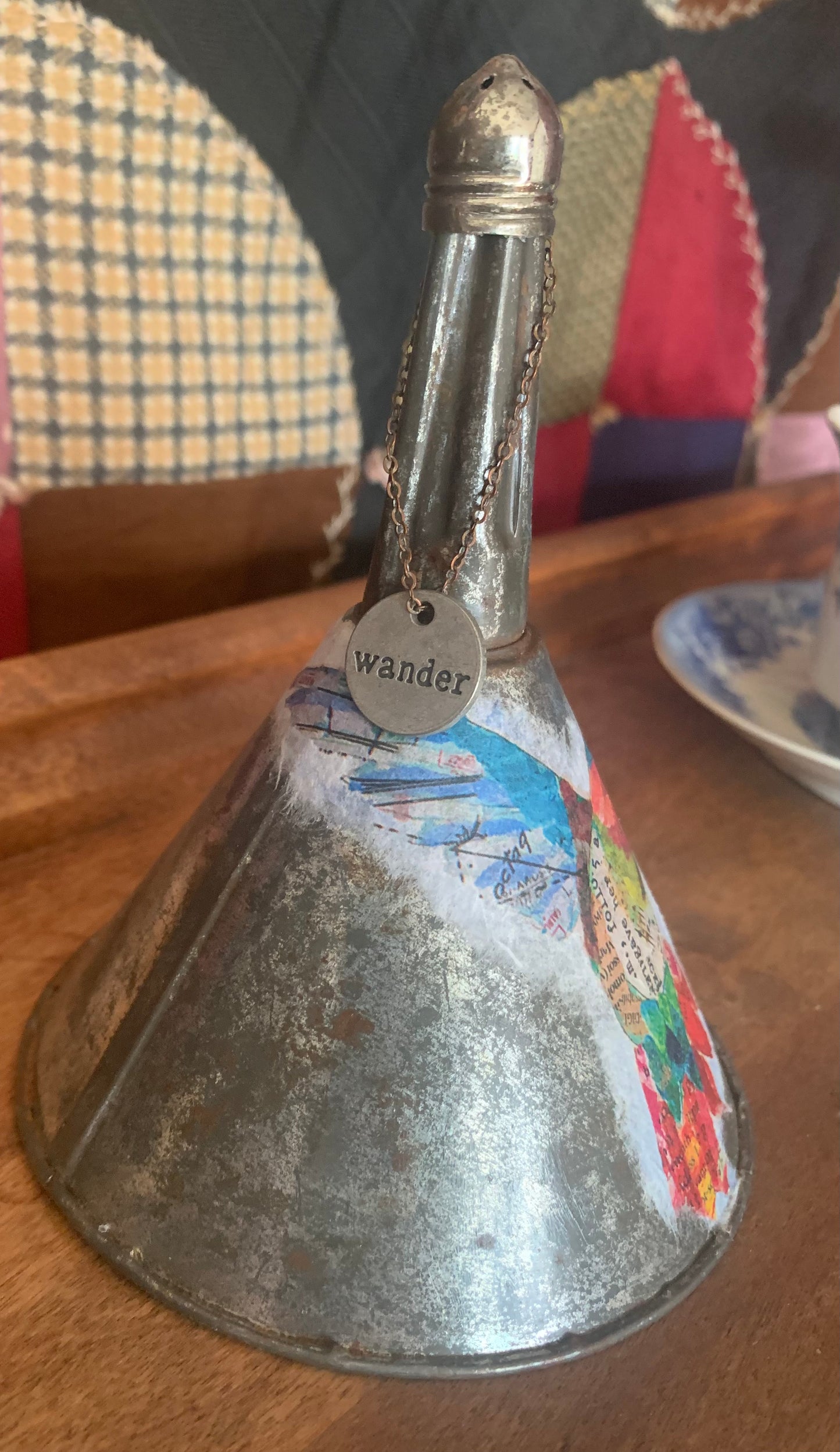 A Whisper of Wings Upcycled Vintage Metal Funnel