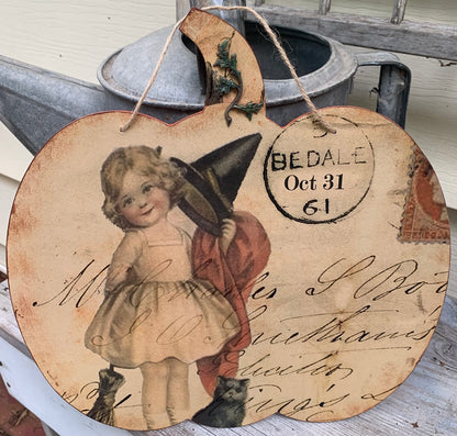 Autumn Whimsy Reversable Wall Hanging for Halloween and Fall