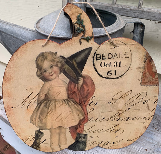 Autumn Whimsy Reversable Wall Hanging for Halloween and Fall