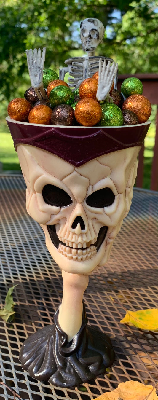 “Bubbly Bones” Decorated Skull Goblet