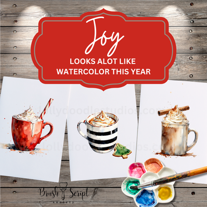 Cocoa Season Trio Watercolor Paint-Along Kit