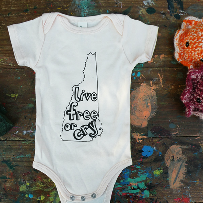 Live Free or Cry Organic Baby Onesie