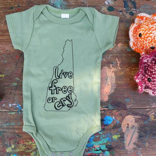 Live Free or Cry Organic Baby Onesie