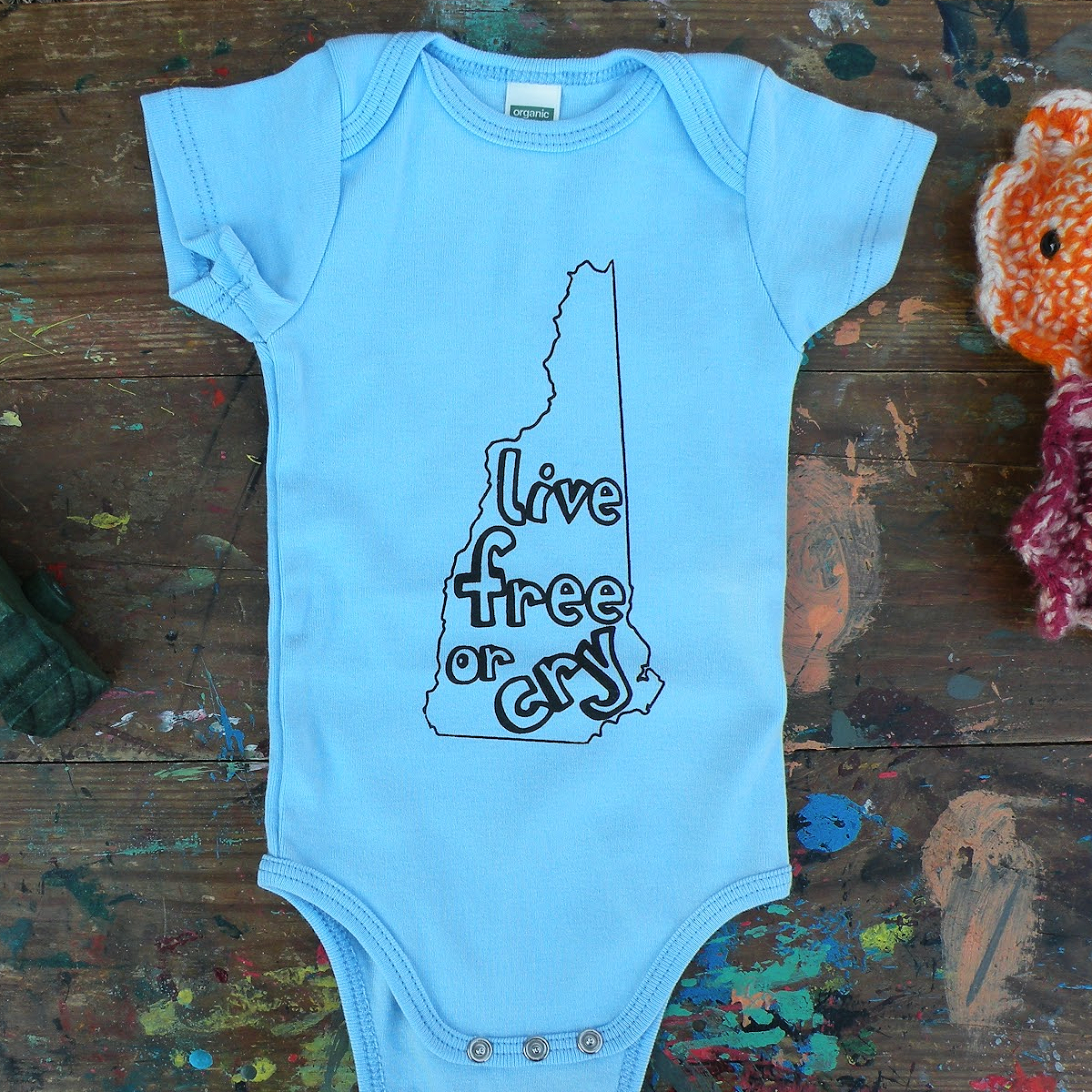 Live Free or Cry Organic Baby Onesie