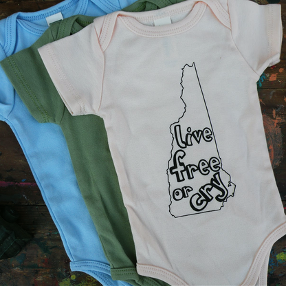 Live Free or Cry Organic Baby Onesie