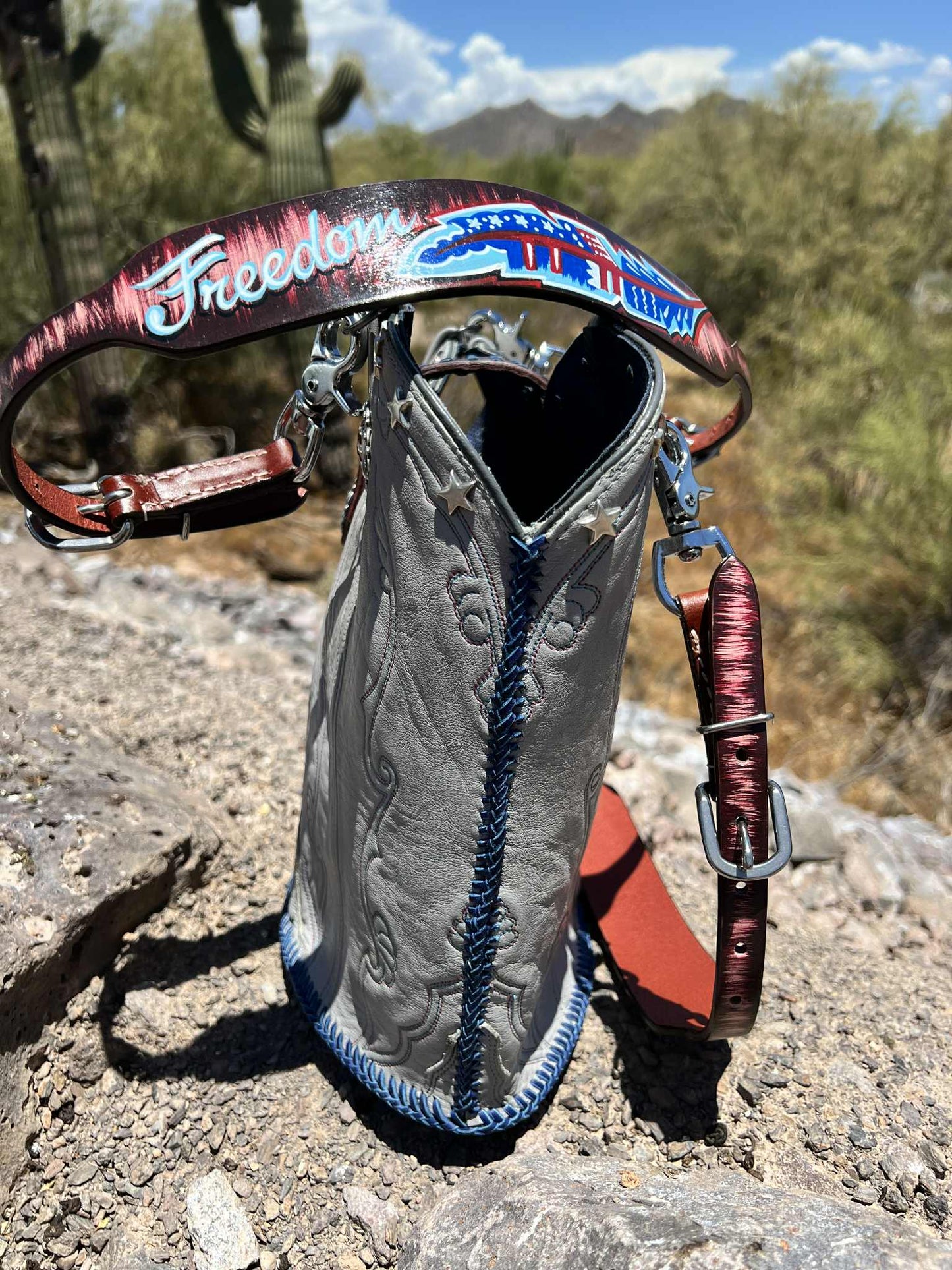Freedom Rider Tote One-of-a-Kind Upcycled Cowboy Boot Bag