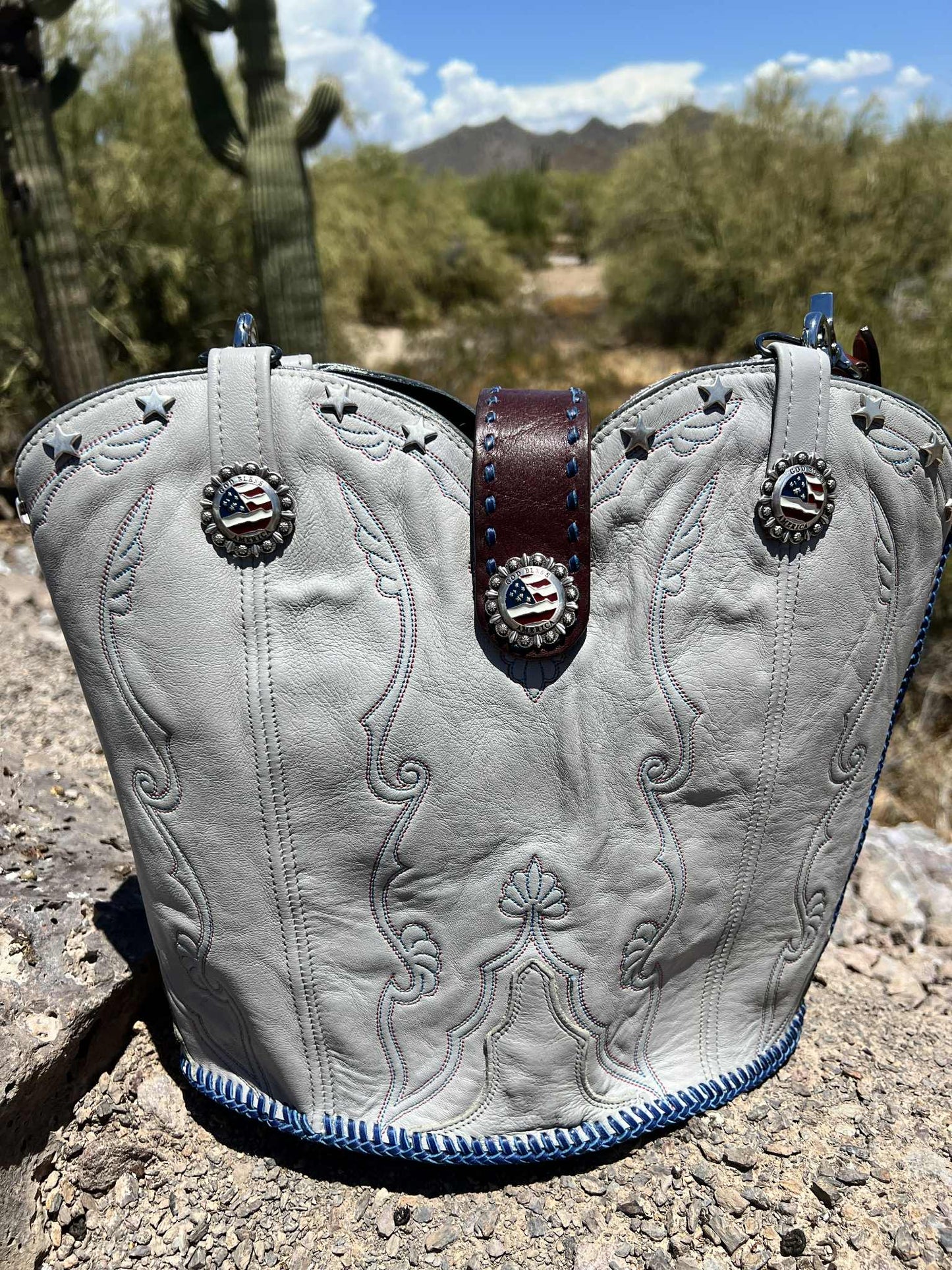 Freedom Rider Tote One-of-a-Kind Upcycled Cowboy Boot Bag