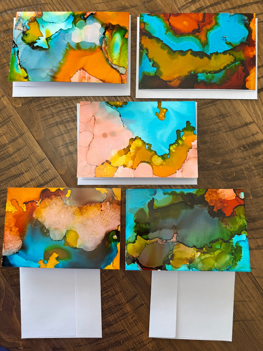 Flow & Color Series:  Earth Journeys Intuitive Alcohol Ink Card Kit