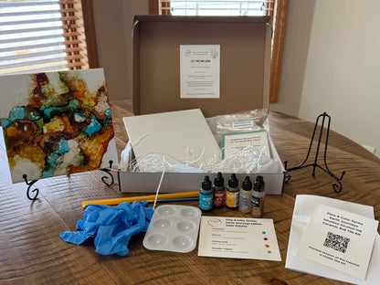 Flow & Color Series:  Earth Journeys Intuitive Alcohol Ink 8x8 Ceramic Tile Kit