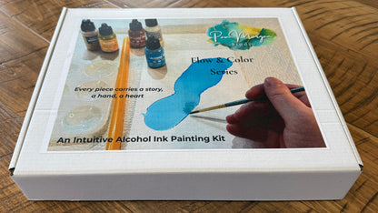 Flow & Color Series:  Earth Journeys Intuitive Alcohol Ink 8x8 Ceramic Tile Kit