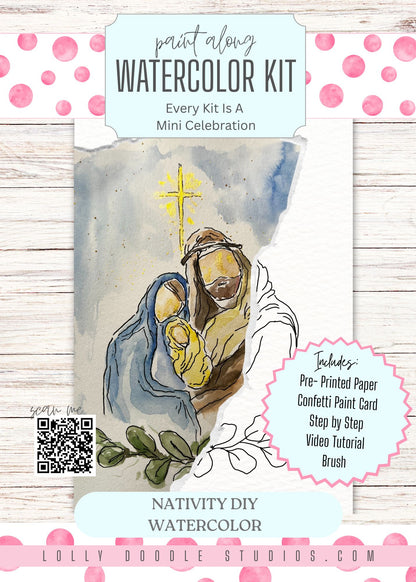 Nativity DIY Watercolor Paint Along Kit & Tutorial