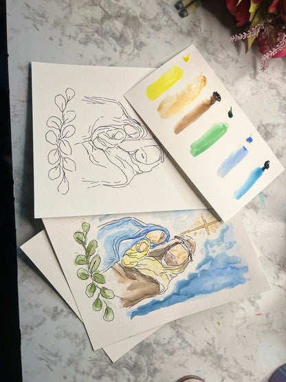 Nativity DIY Watercolor Paint Along Kit & Tutorial