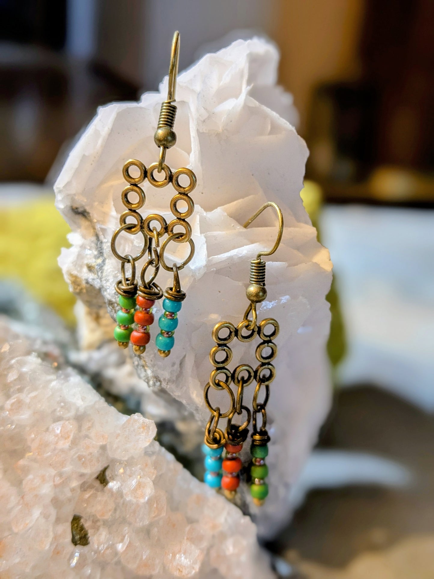 Southwest Brass Chandelier Earrings