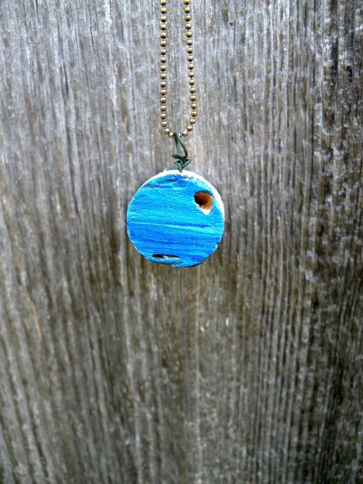 Hand Painted Squid on Upcycled Cork Pendant