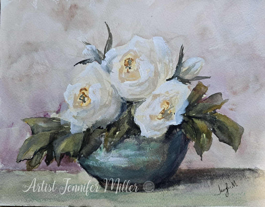 Print:  Soft Elegance:  White Peonies
