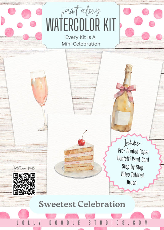 Sweetest Celebration Watercolor Paint Along Kit