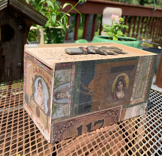 The Painted Havana Decorative Vintage Cigar Box