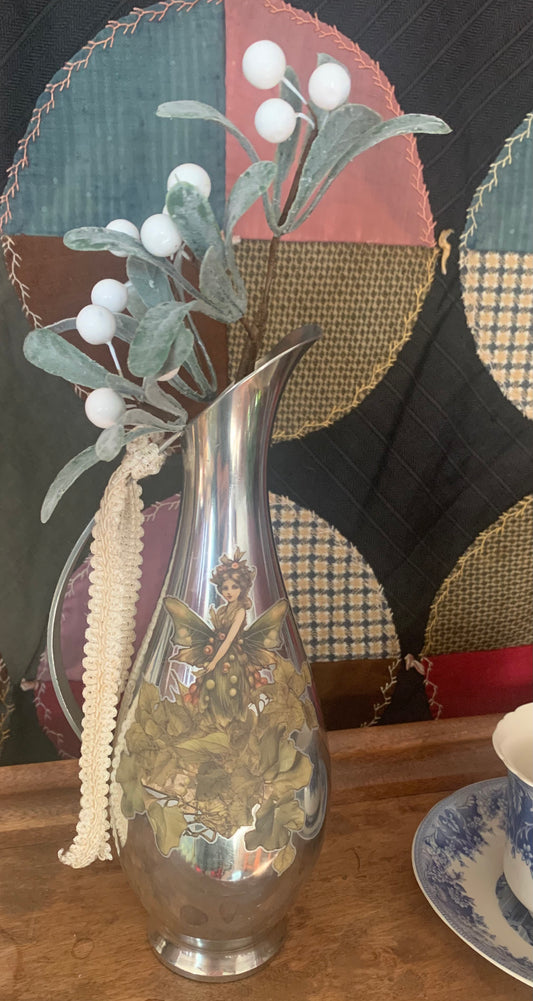 The Pewter Metal Fairy Upcycled Pewter Vase