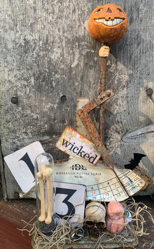 Wicked Weight Vintage Postal Scale Halloween Diorama
