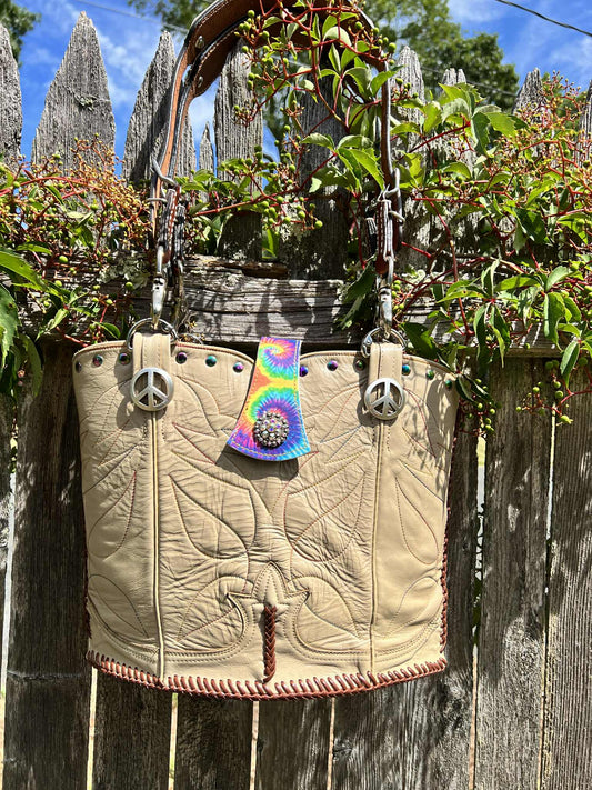 Peaceful Prairie Purse One-of-a-Kind Upcycled Cowboy Boot Bag