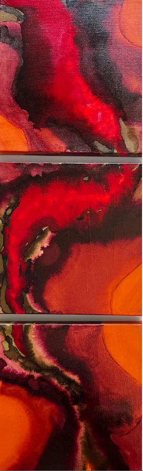 The Fire Within Original Alcohol Ink Landscape Painting
