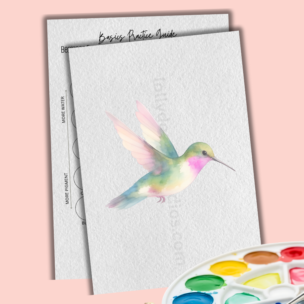 Flight of Hummingbirds Watercolor Paint Along