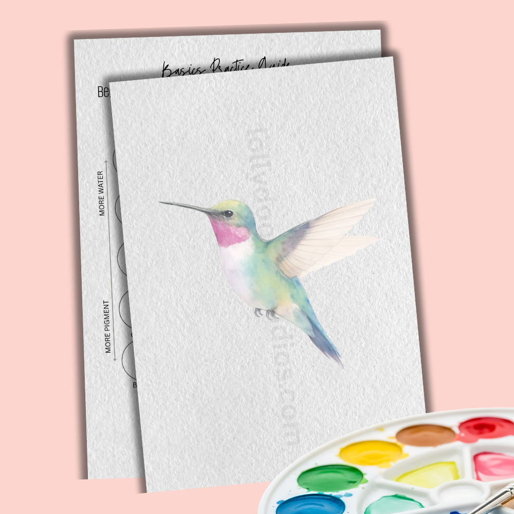 Flight of Hummingbirds Watercolor Paint Along