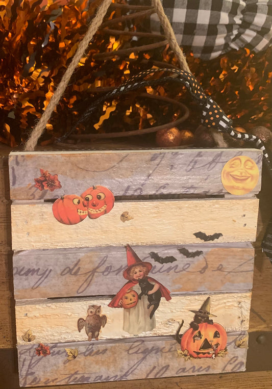 Moonlight Mischief Wooden Seasonal Hanging Decor