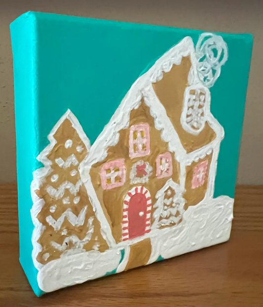 The Candy Cane Collection - Peppermint Porch Original Christmas Acrylic Painting