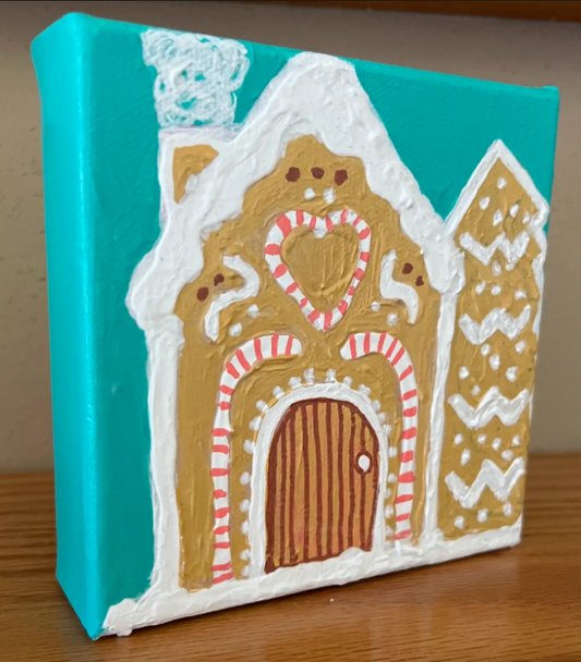 The Candy Cane Collection - The Sugarplum Tower Original Christmas Acrylic Painting