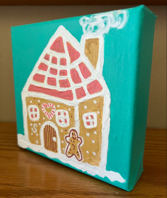 The Candy Cane Collection - Sweet Welcome Original Christmas Acrylic Painting